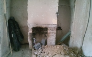 Fireplace comes down......almost